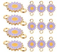 JOINPAYA Conectores de Aleación para Joyería 20 Piezas, Colgantes Girasol DIY en Color Púrpura, Adornos para Pulseras y Fabricación de Joyas Dijes de Margarita, Accesorios Ligeros