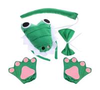 JOINPAYA Conjunto de Diadema de Cocodrilo para Disfraz de Halloween Accesorios de Animal con Pajarita y Guantes Tejido Suave Adultos en Fiestas Temáticas y Cosplay