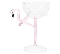 JOINPAYA Copa de Vino Flamenco de Vidrio Rosa Diseño Creativo y Elegante de 180ml, Práctica y Reutilizable para Fiestas y Celebraciones