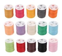 JOINPAYA Cordón Encerado Trenzado para Bisutería 1 MM 10 M 15 Piezas Multicolor Hilo para Pulseras y Abalorios Cuerda de Poliéster Encerado para Manualidades y Collares