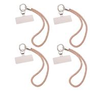 JOINPAYA Correa de Muñeca Metal para Teléfono con Pedrería 4 Piezas Cordón Colgante Antirrobo, con Pestaña de Sujeción y Pieza Metálica para Teléfono Móvil para Mujeres y Niñas
