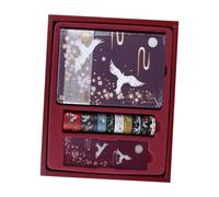 JOINPAYA Cuaderno Diario Estilo Chino Vintage en Tono Rojo Granate, Encuadernado Papel Suave y Páginas a Color, Set de Cuadernos para Escritura Creativa y Obsequio de Cumpleaños