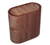 JOINPAYA Cubo de Basura Doméstico Delgado 14L Tapa Dividida y Acabado Imitación Madera, Plástico PP Resistente para Baño, Cocina y Oficina, Papelera Compacta para Espacios Pequeños