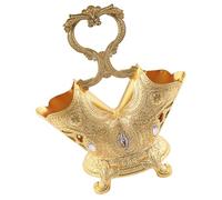 JOINPAYA Cubo para Cubiertos, Soporte para Utensilios de Cocina de Metal Dorado, Doble Compartimento y Fondo de Drenaje, para Palillos, Cocina y Comedor