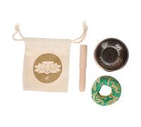 JOINPAYA Cuenco de Meditación de Cobre de Nepal con Palo de Madera Cuenco de Yoga para Sonido Tibetano de Meditación Manual con Accesorios Aleatorios y Funda de Yute Adecuado para Yoga y Reiki