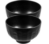 JOINPAYA Cuencos Estilo Japonés para Sopa y Arroz 2 Piezas Irrompibles Lacados de Hueso, Adecuados para Restaurante y Sopa Miso
