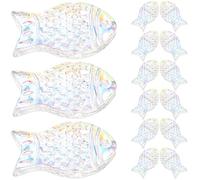 JOINPAYA Cuentas de Vidrio de Pescado 50 Pcs para Manualidades Diy, Cuentas Espaciadoras Transparentes Agujero Lateral para Pulseras y Collares, Accesorios Artesanales