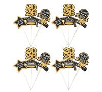 JOINPAYA Decoración para Mesa de Graduación 2026, Palitos para Centros de Mesa Dorados, Set de 5 Piezas para Jarrones, Accesorios para Fiesta de Graduación, Decoración Temática Elegante