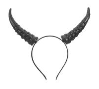 JOINPAYA Diadema Ajustable de Cuernos Demoníacos Negros de Plástico para Mujer, Accesorio Liso Adecuado para Fiestas Temáticas y Halloween