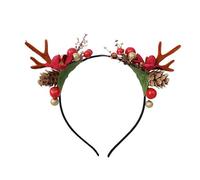 JOINPAYA Diadema con Cuernos Estilo Mori para Niña Color Rojo, Cómoda y No Deformable, Adecuada para Fiestas y Reuniones Familiares en Navidad