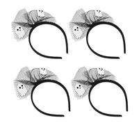 JOINPAYA Diadema de Fantasma para Halloween 4 Piezas Accesorio Ligero y Cómodo para Disfraz Tocado Negro Adecuado para Fiestas Cosplay y Eventos de Truco o Trato