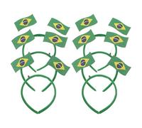 JOINPAYA Diadema de Fiesta Bandera de Brasil 6 Piezas, Accesorios Deportivos para Fanáticos de Fútbol, Diademas de Cabello Cómodas y Divertidas para Eventos y Celebraciones