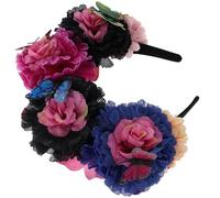 JOINPAYA Diadema de Flores Mexicana de Tela para Disfraz de Día Muertos, Accesorio Cabello en Fiestas y Mascaradas Color Aleatorio