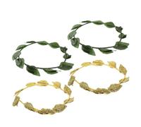JOINPAYA Diadema de Hojas Romanas y Griegas Dorada y Verde, Accesorio Cosplay para Mujer, Tocado para Fiestas, Bodas y Mascaradas, 4 Piezas, Ajuste Cómodo y Artesanal