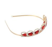 JOINPAYA Diadema Diseño de Corazón Rojo y Cristales Brillantes, 1 Unidad Tamaño Único, Tiara Peine para Fijación Segura, Accesorio para Bodas y Eventos Obsequios