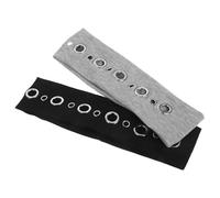 JOINPAYA Diadema Punk Elástica Ojales Calados 2 Piezas Negro Gris Claro Diademas de Tela Anchas y Transpirables para Festivales de Música y Uso Casual Accesorios Vintage para Mujer