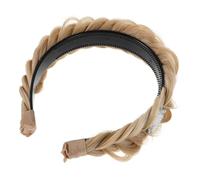 JOINPAYA Diadema Trenzada Sintética Rubia Gemas de Imitación, Banda Cabello Antideslizante Trenza de Pelo para Mujer, Accesorio Ligero y Transpirable Adecuado para Eventos y Uso Diario
