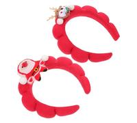 JOINPAYA Diademas Navideñas de Esponja 2 Piezas Rojas para Disfraz Tocado de Reno y Papá Noel Cómodas y Festivas Accesorios para Fiestas y Eventos Navideños Infantiles
