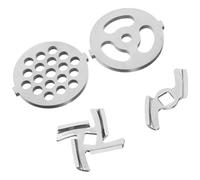 JOINPAYA Discos de Repuesto para Picadora de Carne de Metal 4 Piezas, Accesorios Eléctricos Resistentes para Cocina Doméstica, Piezas de Corte y Placa para Trituradora de Carne