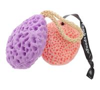 JOINPAYA Esponja de Baño de Nido de Abeja Flexible Gris para Adultos y Bebés, Bola de Baño de Alga Marina Natural, Tamaño Pequeño, Material Seguro y Suave para Exfoliación y Limpieza