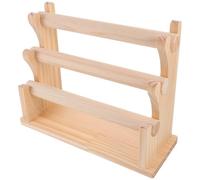 JOINPAYA Estante de Madera Maciza para Joyas de 3 Niveles, Organizador de Escritorio para Pulseras, Collares y Anillos, Soporte Multiusos para Almacenamiento y Exhibición en Dormitorio