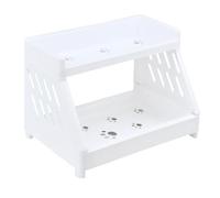 JOINPAYA Estante Organizador de Almacenamiento de Cosméticos de Doble Capa, Soporte Hueco para Artículos Varios, Resistente al Agua, Tamaño Mediano, Adecuado para Escritorio, Baño y