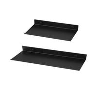 JOINPAYA Estantería de Pared para Baño Negra de Aluminio Espacial, Diseño Curvado Cubiertas para Tornillos, Evita Caídas y Facilita Almacenamiento en Baño Ordenado