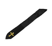 JOINPAYA Estola Negra Tradicional para Misa y Confirmación con Cruz Bordada, Material Fácil de Cuidar, Diseño Clásico para Sacerdotes y Jueces, 85x10 Cm
