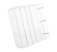 JOINPAYA Estuche Organizador de Escritorio para Billetes y Monedas Grande Transparente 6 Compartimentos Desmontables Caja de Almacenamiento Multirejilla para Oficina Aulas y Reuniones