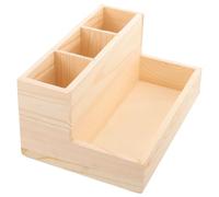 JOINPAYA Estuche Organizador de Esmaltes de Uñas de Madera Pequeño, Caja Almacenamiento Maquillaje Compacto para Tocador y Baño, Organizador Pinceles y Cosméticos Multifuncional,