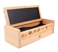 JOINPAYA Estuche para Lápices de Madera de Doble Capa Tapa | Diseño Rectangular Sencillo, Acceso a Dos Compartimentos, para Aulas y Orden en Cajón