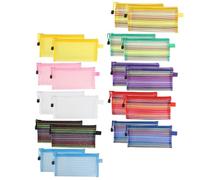 JOINPAYA Estuche para Lápices Multifuncional de Nylon Malla Portátil y Resistente al Desgaste Cremallera Paquete de 20 Unidades Colores Aleatorios Adecuado para Viaje y Color Aleatorio