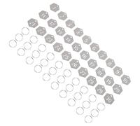 JOINPAYA Etiquetas Colgantes de Metal Hexagonales 1-30 Acero Inoxidable 30 Piezas Llavero Resistentes a Agua y Aceite para Organización de Llaves, Casilleros y Eventos