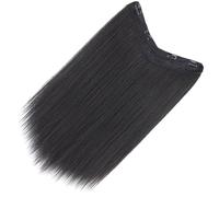 JOINPAYA Extensión de Cabello Liso Negro 60 Cm V Tipo Clip, Pieza de Cabello Natural para Mujer, Extensión de Peluca Larga y Recta, Uso Diario y Fiestas