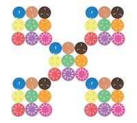 JOINPAYA Fichas de Fracciones Matemáticas 45 Piezas en 5 Sets Círculos de Papel Coloridos para Enseñanza Interactiva de Fracciones Material Didáctico Montessori para Educación Infantil y