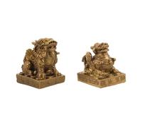 JOINPAYA Figura Decorativa de Latón Pixiu, Adorno de Buena Suerte Dorado, Armonía, para Oficinas y Hogares