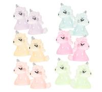 JOINPAYA Figuras Decorativas Unicornio Brillantes Oscuridad, Mini Adornos de Animales Caricatura, 12 Piezas Multicolor para Decoración de Coche y Hogar, Decoración Creativa Color Aleatorio
