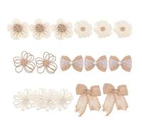 JOINPAYA Flores de Arpillera DIY 18 Piezas Decoración Floral de Lino para Manualidades, Accesorio de Lazo Rústico para Boda, Fiesta y Decoración de Ropa Artesanal