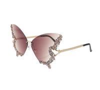 JOINPAYA Gafas de Sol sin Montura para Mujer Diseño Cristales Gran Tamaño Color Café Gafas de Fiesta y Playa Estilo Retro Años 90 Accesorio Moderno para Adolescentes