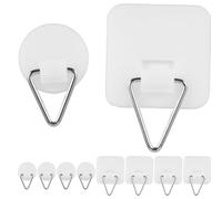 JOINPAYA Ganchos Adhesivos Material Abs y Acero Inoxidable para Colgar Cuadros y Platos 20 Piezas, sin Clavos, Diseño sin Marcas Visibles, en Pared, Uso en Hogar