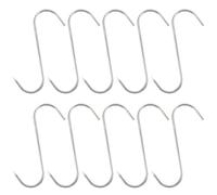 JOINPAYA Ganchos en Forma de S de Acero Inoxidable 10 Piezas, Gancho Carnicero Multifuncional para Colgar Carne, Jamón y Cerdo, Tamaño 5 Pulgadas, Adecuado para Cocina y Almacenamiento