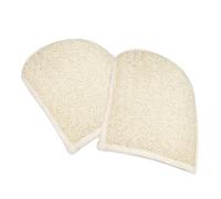 JOINPAYA Guantes Exfoliantes de Baño de Lufa Natural 2 Piezas, Tamaño Compacto, Textura Doble Cara para Ducha y Exfoliación Corporal Profunda, Material Seguro para Cuidado Personal Diario