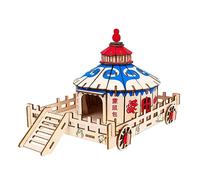 JOINPAYA Hamster Hide Hut Natural Wood House For Small Pets Cozy Shelter For Hamsters and Guinea Pigs Fun Play Platform For Exercise and Comfort
