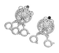 JOINPAYA Hebillas para Collares Capas de Metal Plateado Separadores de Cadenas de 2 y 3 Anillos Cierres para Pulseras DIY Accesorios para Joyería Apilable y Proyectos Personales