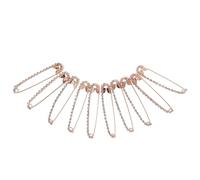 JOINPAYA Imperdibles para Tela Gemas de Imitación, Broches Brillantes en Aleación de Zinc, Forma en U, Color Rosa Dorado, Pack de 10 Unidades para Ropa, Suéteres y Chales