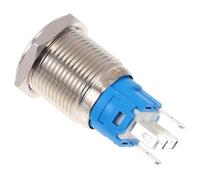 JOINPAYA Interruptor de Botón Pulsador Resistente al Agua Ip67 de 16mm de Luz LED Rojo con Carcasa de Aleación de Aluminio y Goma para Circuito y Automóvil