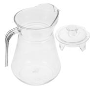 JOINPAYA Jarra de Jugo Acrílica Transparente de 1l Tapa Extraíble, Hervidor de Agua Multifuncional para Bebidas Frías y Calientes, Contenedor Seguro para Refrigerador y Uso en Fiestas