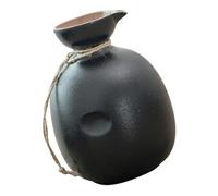 JOINPAYA Jarra de Sake de Cerámica Negra de 300ml, Estilo Japonés Clásico, Resistente y Fácil de Calentar o Enfriar, Adecuado para Cumpleaños y Navidad
