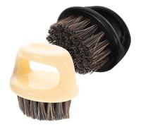 JOINPAYA Juego 2 Cepillos para Barba y Bigote con Nudillos, Cerdas de Pelo de Jabalí Suaves, Color Claro y Negro, Cepillo para Cuello y Peinado Pompadour Retro, Cuidado Masculino de Barba