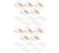 JOINPAYA Juego de 10 Pulseras de Cuentas Bautismales Cruz de Madera Tallada a Mano, Set para Recuerdos de Bautizo Bolsita de Organza y Tarjeta, Favores Religiosos para Eventos y